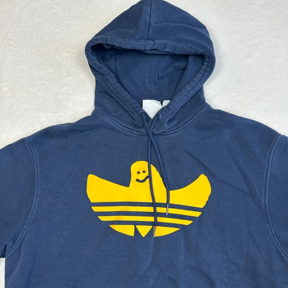 Adidas Mark Gonzales Shmoo Trefoil Hoodie‎ Mens Small Navy Blue Yellow Pullover